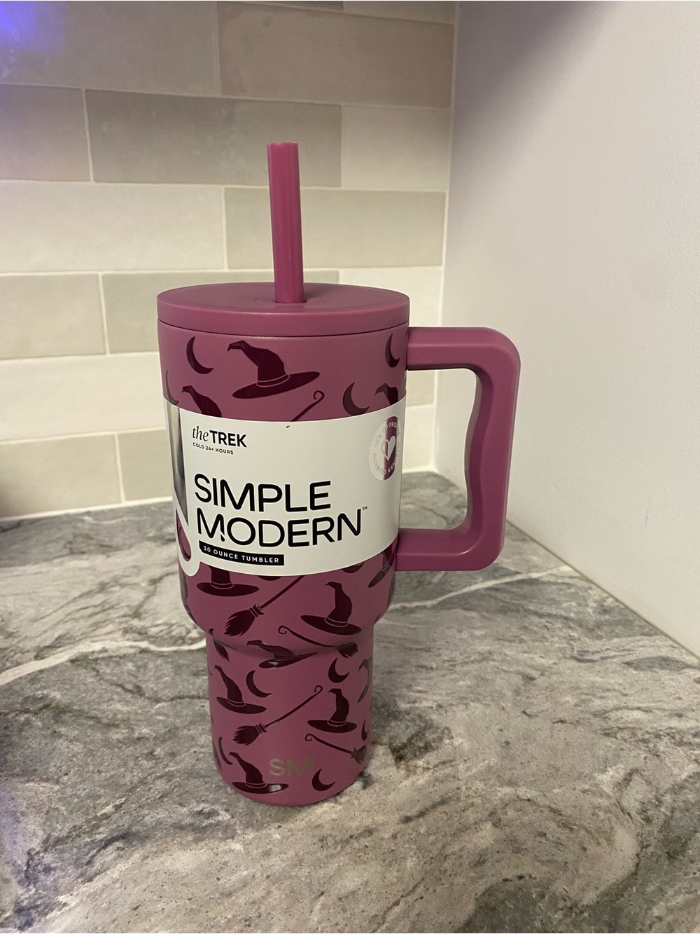 The Trek 30oz Travel Tumbler - Dusty Rose/purple